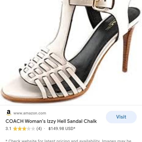 COACH 'Izzy' Genuine Leather Heeled Sandal in Chalk Sz 7B - Picture 14 of 14